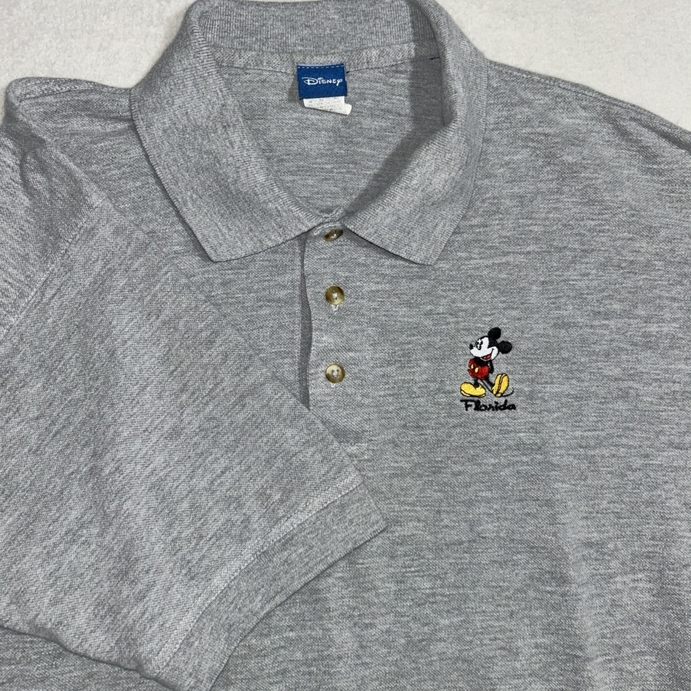 Vintage VTG Disney Mickey Mouse Florida Grey‎ Polo, Men's XL